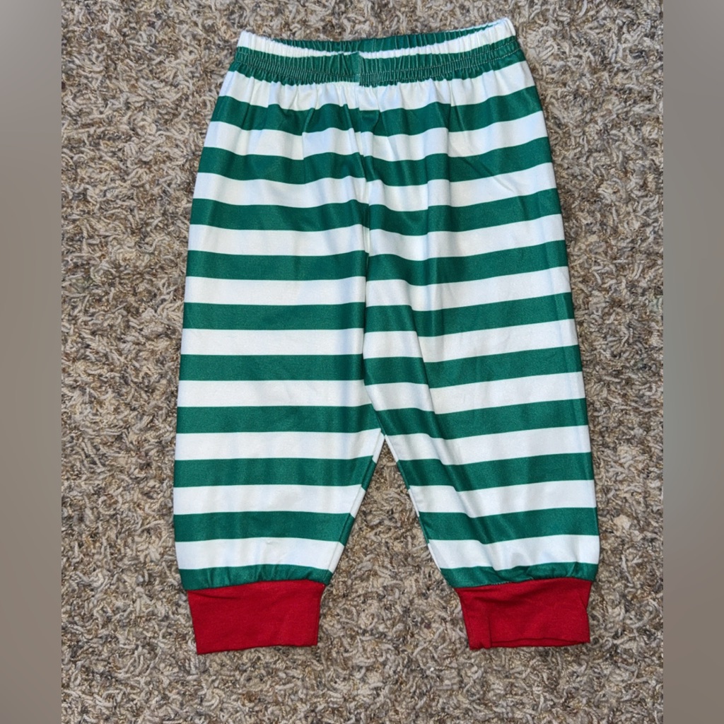 Green And White Stripe 3-6m Jogger Pants